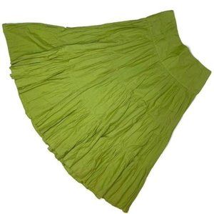 For the republic 100 percent cotton green peasant / cottage core boho maxi skirt